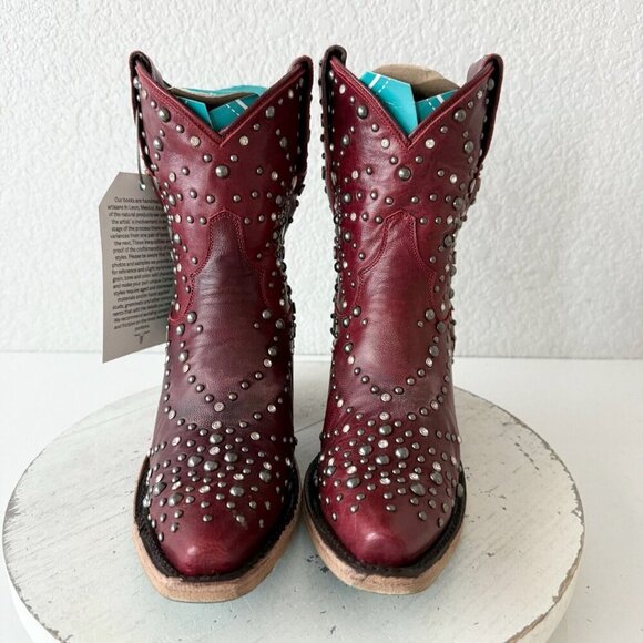 NEW Lane SPARKS FLY Womens Cowboy Bootie 5 Red Western Cowgirl Boots Pointed Toe - Picture 5 of 10